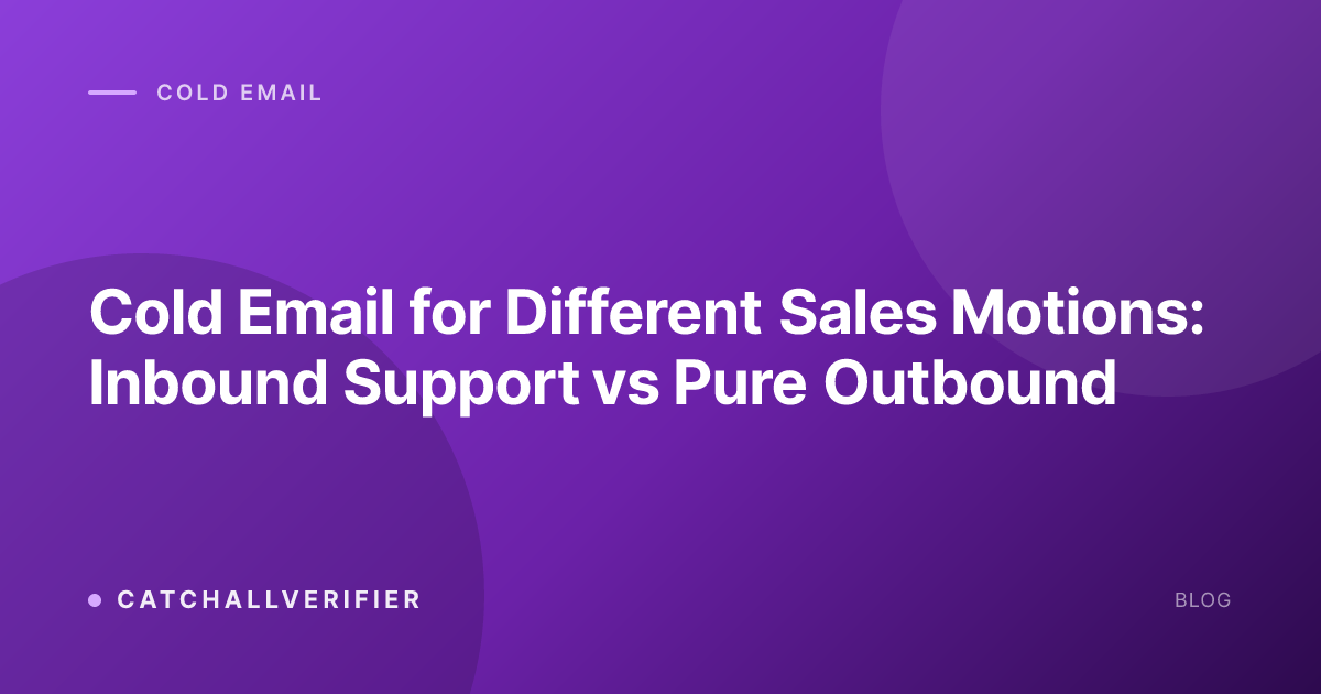 Cold Email for Different Sales Motions: Inbound Support vs Pure Outbound