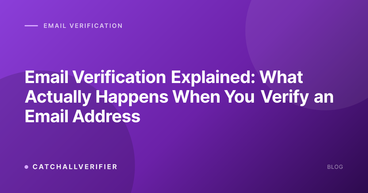 Email Verification Explained: What Actually Happens When You Verify an Email Address