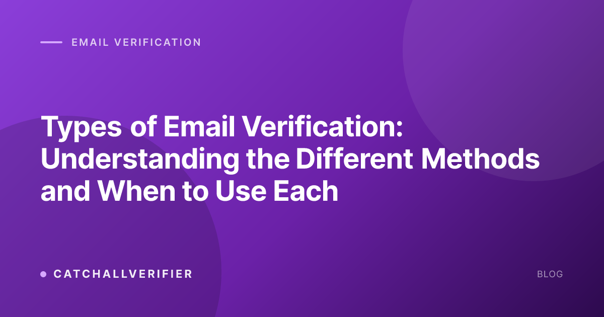 Types of Email Verification: Understanding the Different Methods and When to Use Each